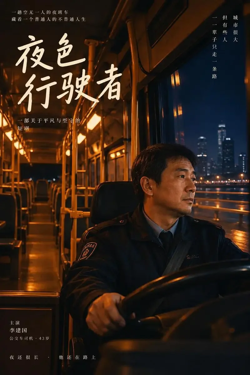 《夜班末班车》封面：夜班司机坐在空荡的末班车里